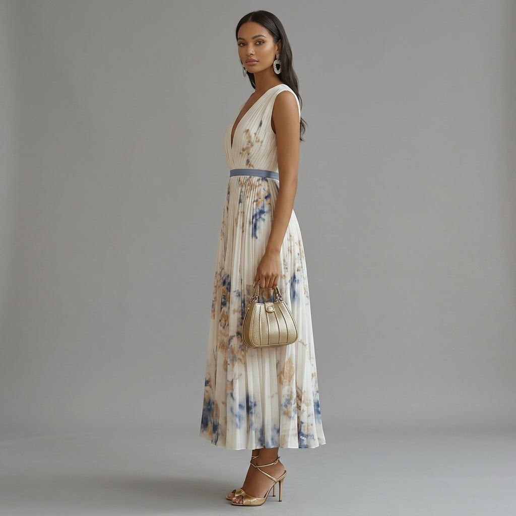 Rowella | Elegant Pleated Maxi Gown
